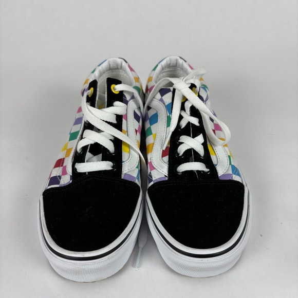 Vans Old School Black Multicolor Checkered Shoes/Sneakers Sizes Wo 7.5 /  Men 6 - Picture 2 of 9